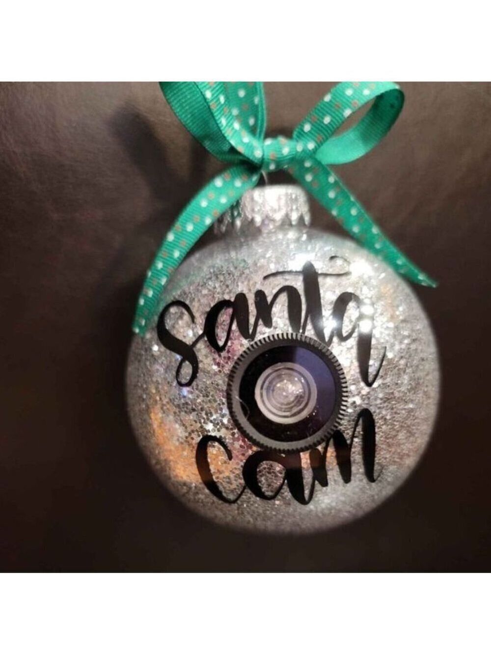 Santa's Always Watching  Santa Cam Hand Crafted ornament